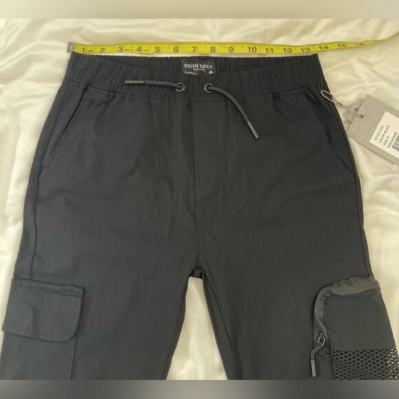 New Seven Souls Boy's Zip Pocket Drawstring Jogger Pants Beige Size 18 - Picture 11 of 14